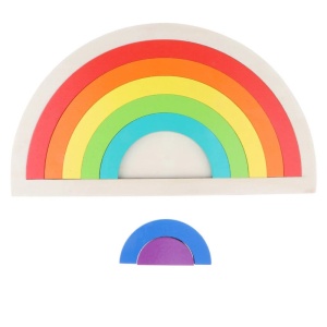Puzzle din lemn in forma de semicerc, Rainbow