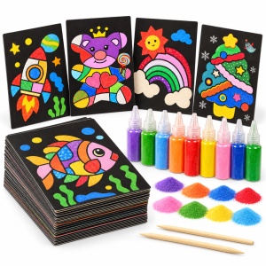 Set 26 planse pictura cu nisip colorat, accesorii incluse