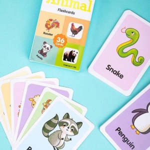 Set 36 carduri cognitive invatare animale in limba engleza