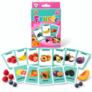 Set 36 carduri cognitive limba romana/engleza - Fructe