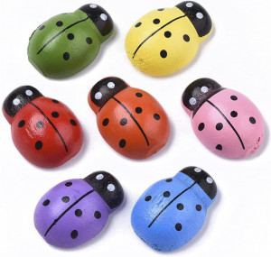 Set 50 gargarite multicolore din lemn pentru creatii, 15 mm