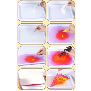 Set creativ pictura, efect marmorare, 12 culori