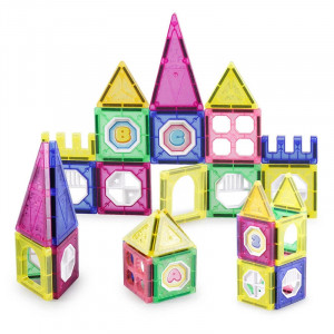 Set de constructie cu piese Magnetice, 34 piese