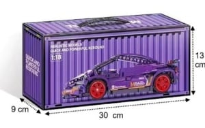 Set de constructie masina cu 470 piese, sistem pull-back, scara 1:18