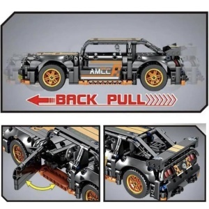Set de constructie Masina de curse Supercar, cu mecanism pull-back si usi functionale – 470 piese - Img 4