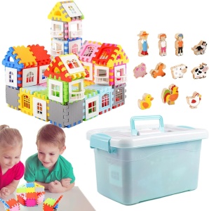 Set de constructie pentru copii cu 115 piese si figurine