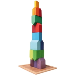 Set de joaca Montessori din lemn, orasel cu 15 piese