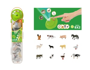 Set educativ cu figurine si proiector pentru copii - Ferma