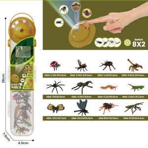 Set educativ cu figurine si proiector pentru copii - Insecte