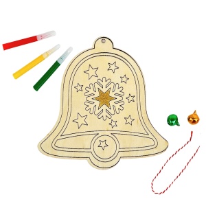 Set figurina clopotel de pictat din lemn, activitati craft, 13 cm
