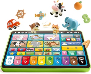 Tableta interactiva 3 in 1 pentru copii, jucarie logopedica si muzicala, verde