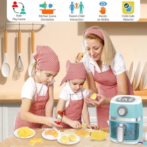 Air Fryer de jucarie cu efect de coacere, functii, lumini, sunete si accesorii, 11 piese