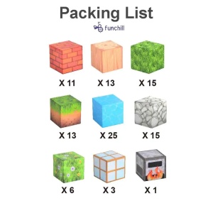 Blocuri magnetice de constructie 3D tip Minecraft, 2 cm - 102 piese