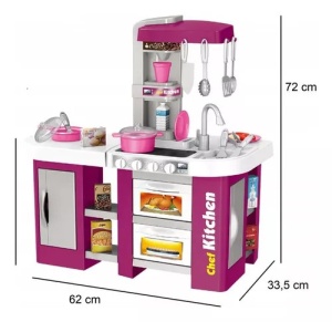 Bucatarie mare cu accesorii incluse pentru copii, Happy Kitchen, Mov