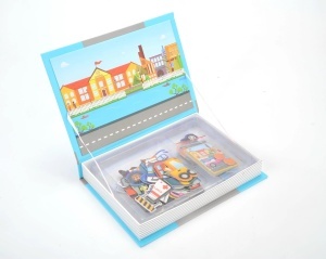 Carte magnetica puzzle pentru copii – Vehicule in trafic