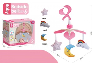 Carusel mecanic mobil pentru patut sau carucior, Bedside bell, Roz