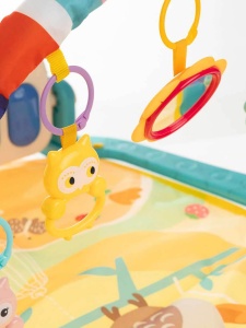 Centru de activitati salteluta cu pianina, sunete si lumini, Baby Fitness, Albastru
