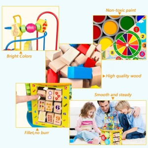 Cub educativ din lemn cu 9 activitati, Broscuta - Img 4