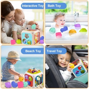 Cub interactiv 7 in 1 cu activitati pentru bebelusi, Shape Box