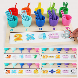 Joc educativ 5 in 1 de clasificare, numarare, calcule si scris