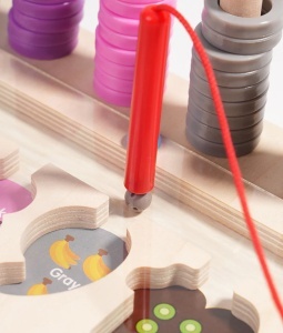 Joc educativ logaritmic 5 in 1, labirint, asociere culori, litere si cifre
