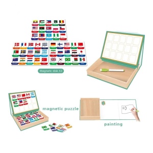 Joc magnetic cu 46 de steaguri si tablita desenat