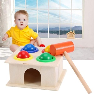 Joc Montessori, Cutiuta cu 4 bile si ciocan - Img 2
