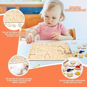 Joc Montessori si sabloane din lemn pentru desen - Img 3