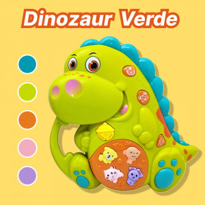 ucarie interactiva muzicala cu functii si lumini, Orga Dinozaur, Verde