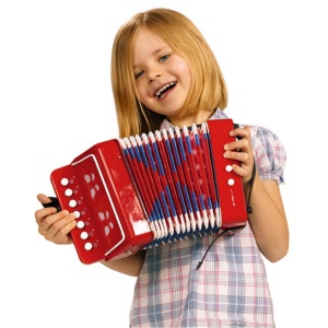 Jucarie muzicala acordeon cu butoane pentru copii