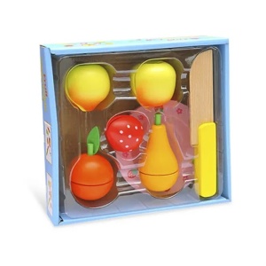 Jucarii de feliat din lemn, set fructe, 12 piese