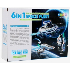 Kit STEM 6 in 1 de constructie, alimentare cu energie solara, vehicule spatiale