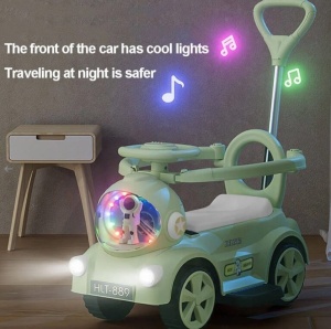 Masinuta eletrica ride-on pentru copii cu lumini LED, muzica si maner parental reglabil, 2-4 ani, rosu - Img 9