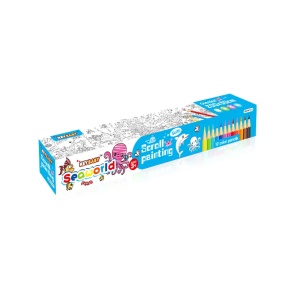 Plansa de colorat pentru copii rulou 200 x 30 cm, 12 creioane colorate