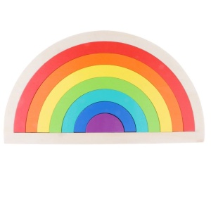 Puzzle din lemn in forma de semicerc, Rainbow