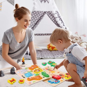 Puzzle incastru cu piese mari imagine asociere