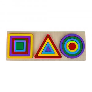 Puzzle incastru din lemn, Invtam forme si culori, Curcubeu