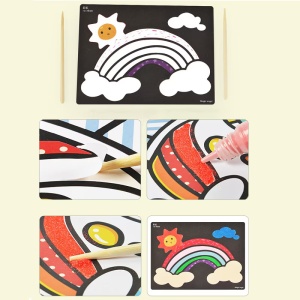 Set 26 planse pictura cu nisip colorat, accesorii incluse