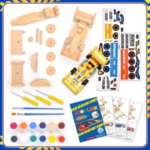 Set 3 masinute DIY de asamblat si pictat - F1 