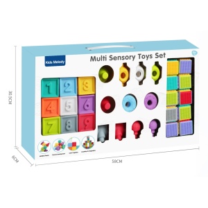 Set 32 piese senzoriale de constructie, interconectabile, Melody