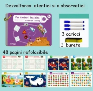 Set 4 carti educative pentru prescolari, reutilizabile - Img 4