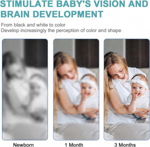 Set 40 imagini stimulare vizuala si senzoriala bebelusi, carduri alb, negru, rosu, 3-6 luni