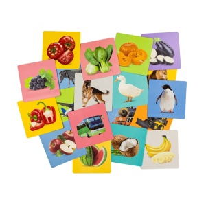 Set 40 imagini stimulare vizuala, cognitiva si senzoriala bebelusi, carduri color cu imagini, 1-3 ani