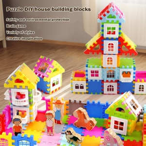 Set de constructie pentru copii cu 115 piese si figurine