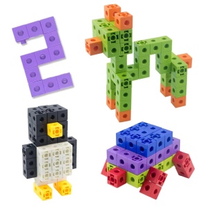 Set de constructie cuburi interconectabile, 117 piese