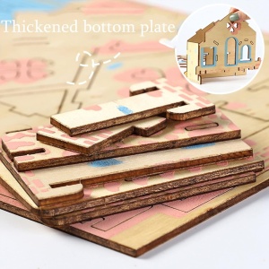 Set de construit din lemn, macheta, copii si adulti, 33 piese, Choco house, 8+ ani