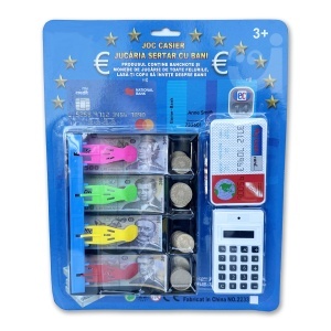 Set de joaca educatie financiara cu specimen bancnote si monede RON