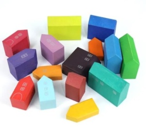 Set de joaca Montessori din lemn, orasel cu 15 piese
