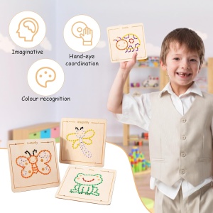Set de snuruit cu 4 placi din lemn - Broscuta si insecte - Img 3