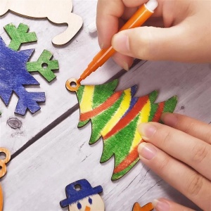 Set figurina clopotel de pictat din lemn, activitati craft, 13 cm